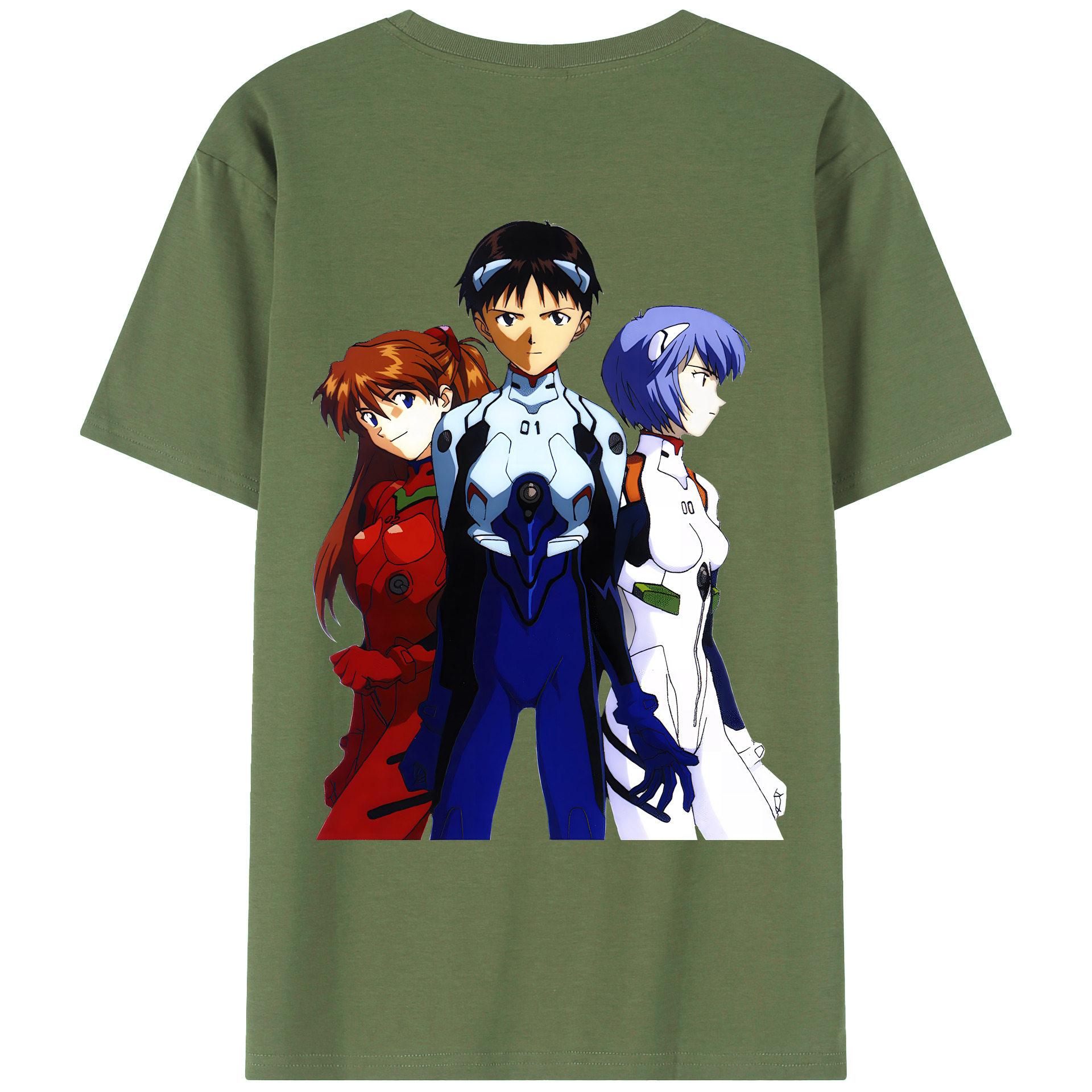 （画像用） EVA 新世紀エヴァンゲリオン 綿100％ メンズ半袖Tシャツ（バックプリント） 通気性